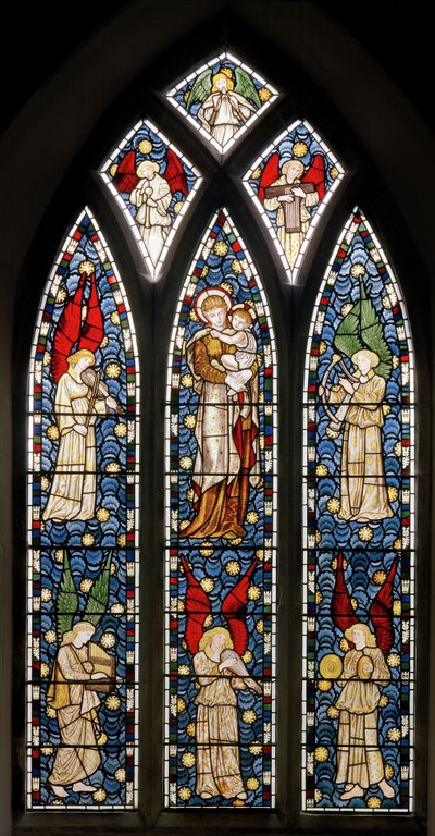 Madonna y Niño, Ángeles Musicales de Edward and Morris Burne Jones